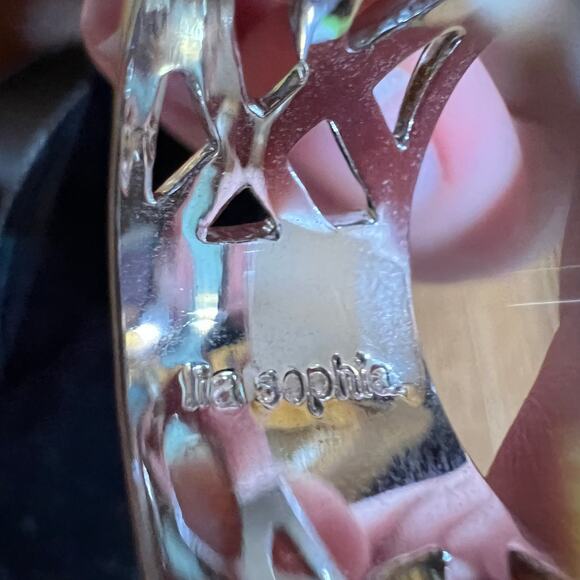 Lia Sophia Silver Tone Criss Cross Celtic Knot Brutalist Chunky Accent Ring 9 - Picture 4 of 7